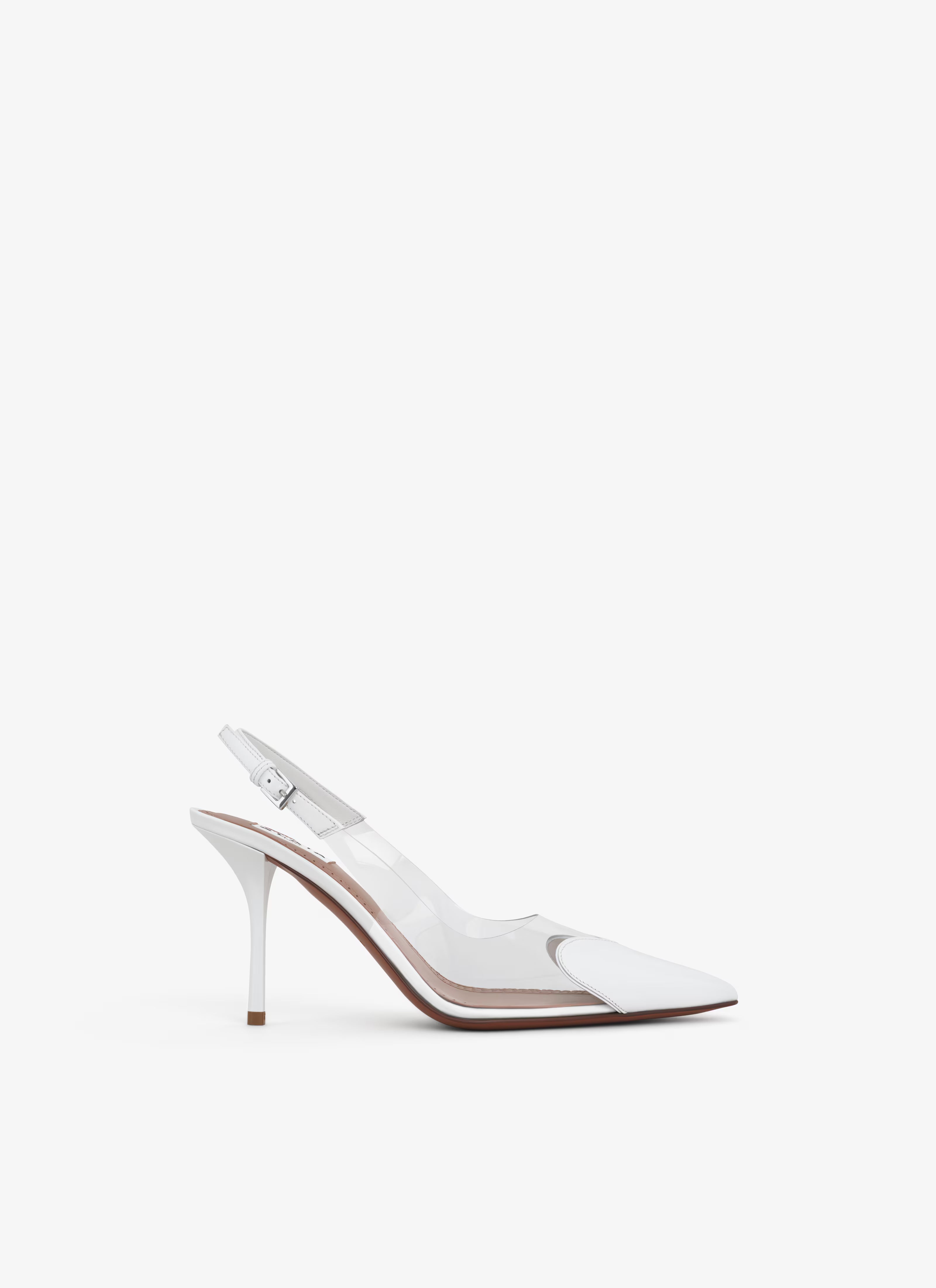 Azzedine Alaïa Coeur 90 Heart-Shape Patent Leather Heeled Slingbacks