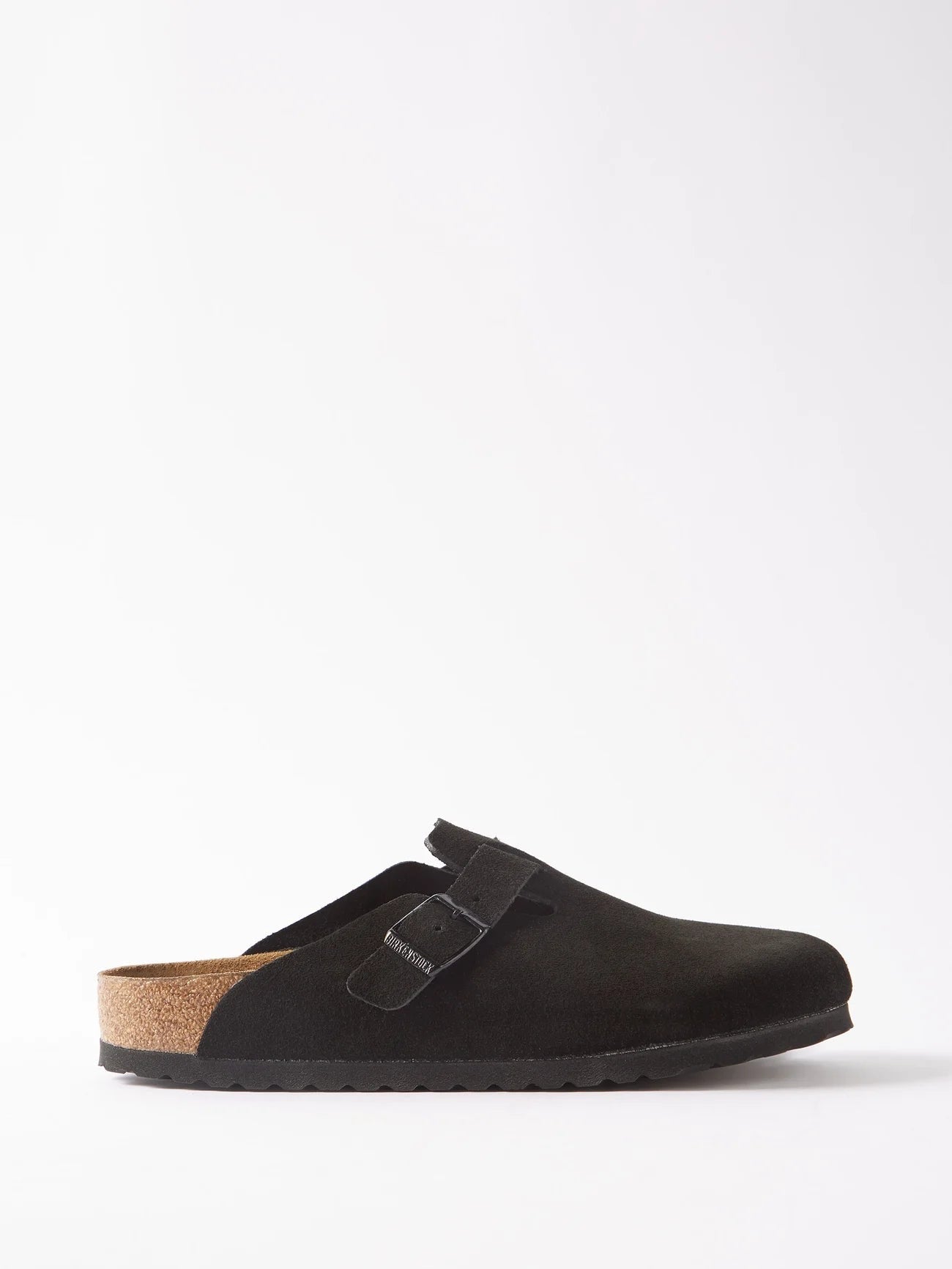 Birkenstock Boston Black Soft Footbed Suede Leather