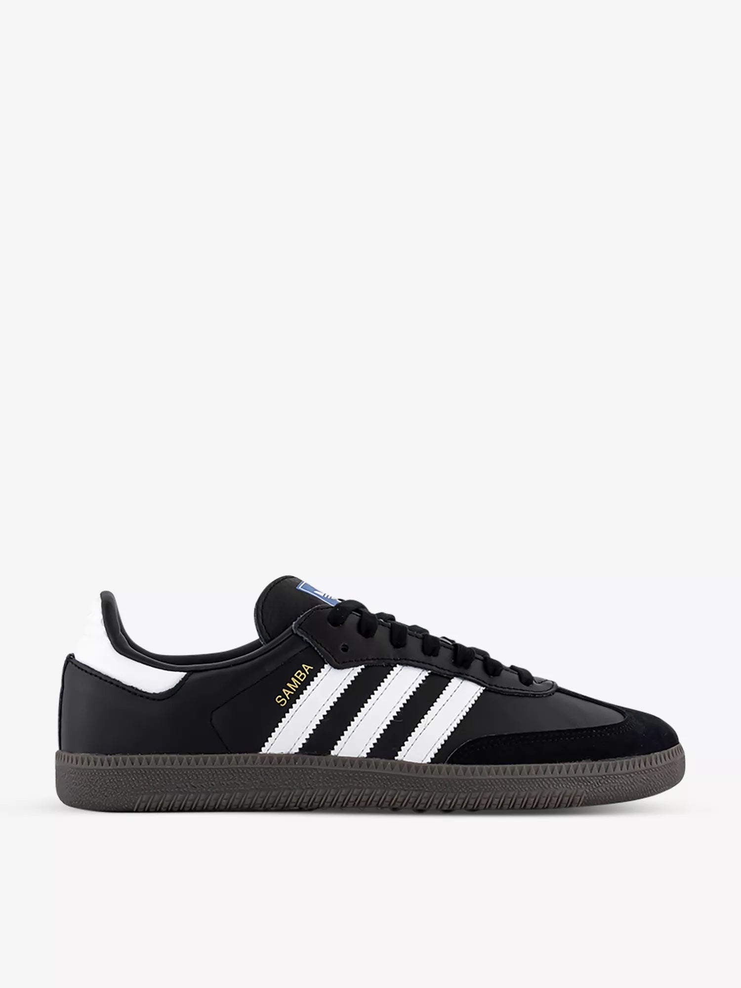 Adidas Black gum Samba OG logo-print leather low-top trainers