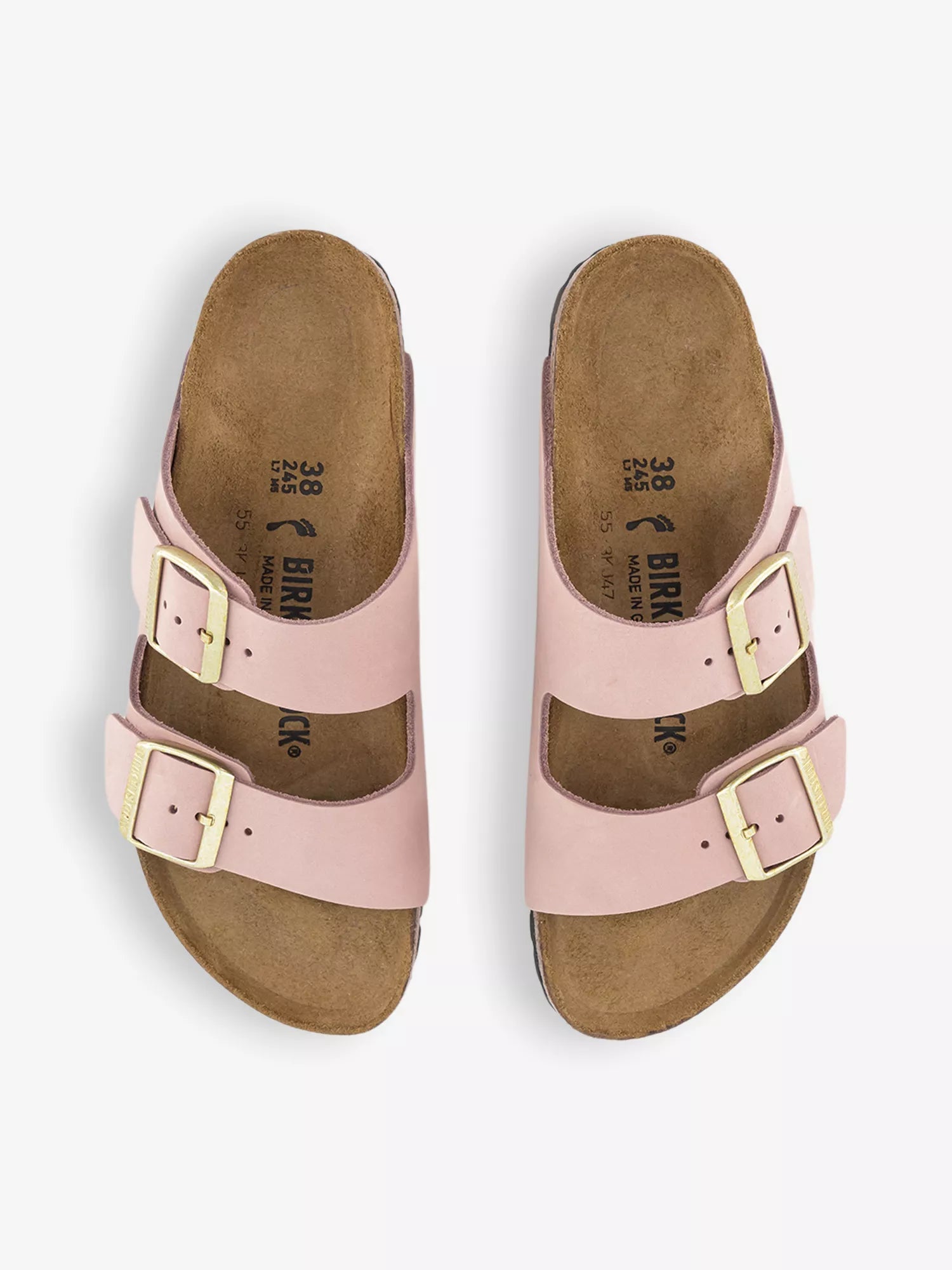 Birkenstock Arizona soft Pink two-strap leather sandals