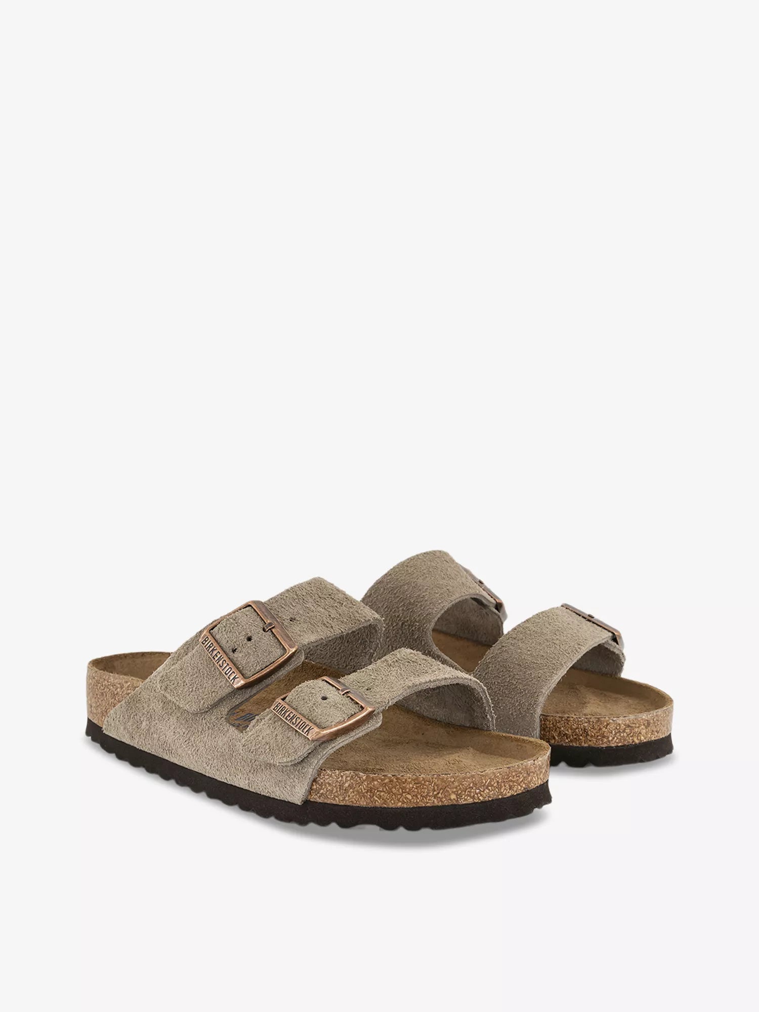 Birkenstock Arizona taupe suede two-strap-sandals