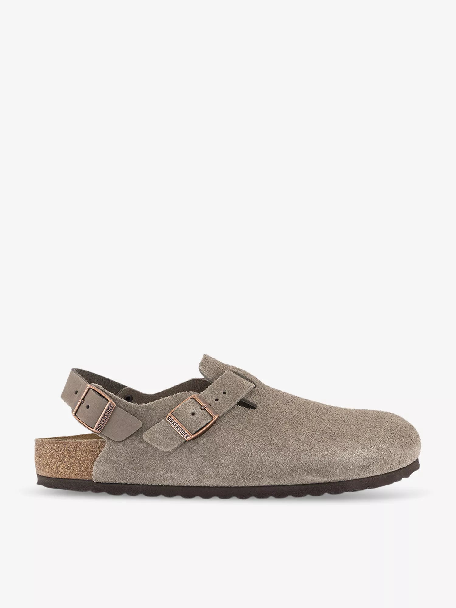 BIRKENSTOCK Tokio logo-embossed flat suede clogs