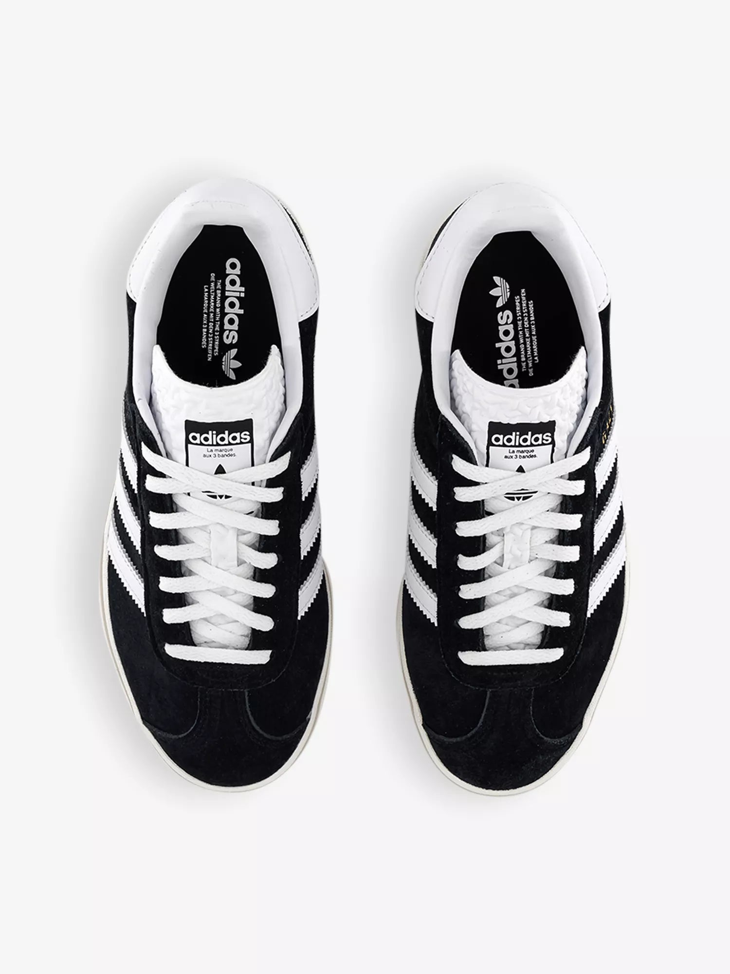 ADIDAS Gazelle Bold brand-stripe Black suede low-top trainers