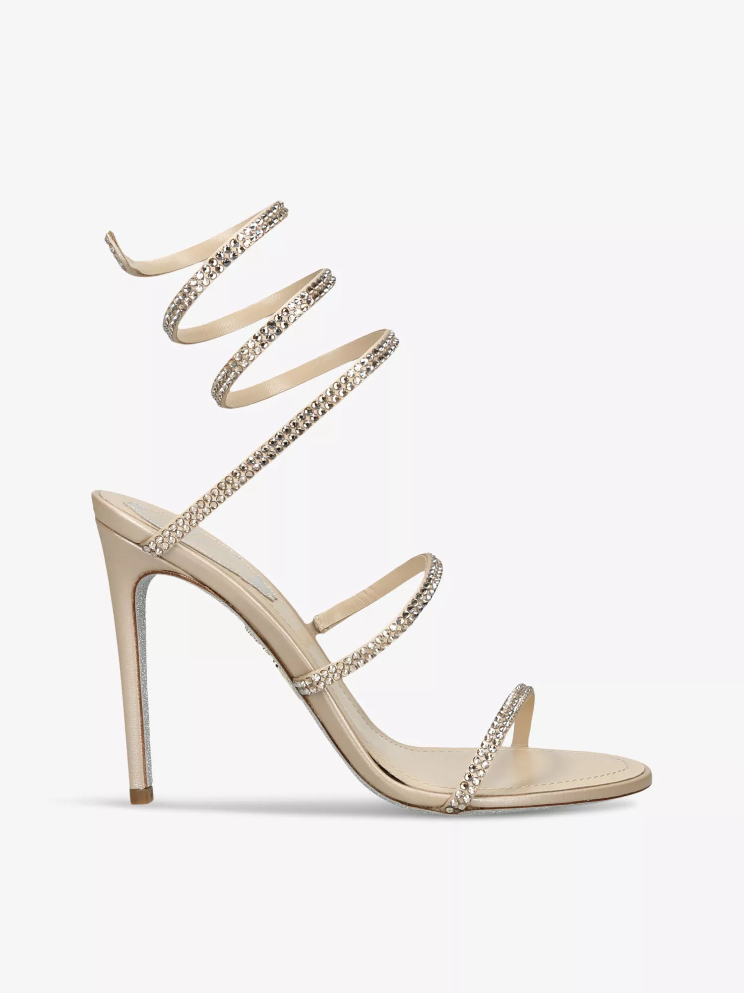 Rene Caovilla Cleo II 105 Crystal-Embellished Leather Heeled Sandals