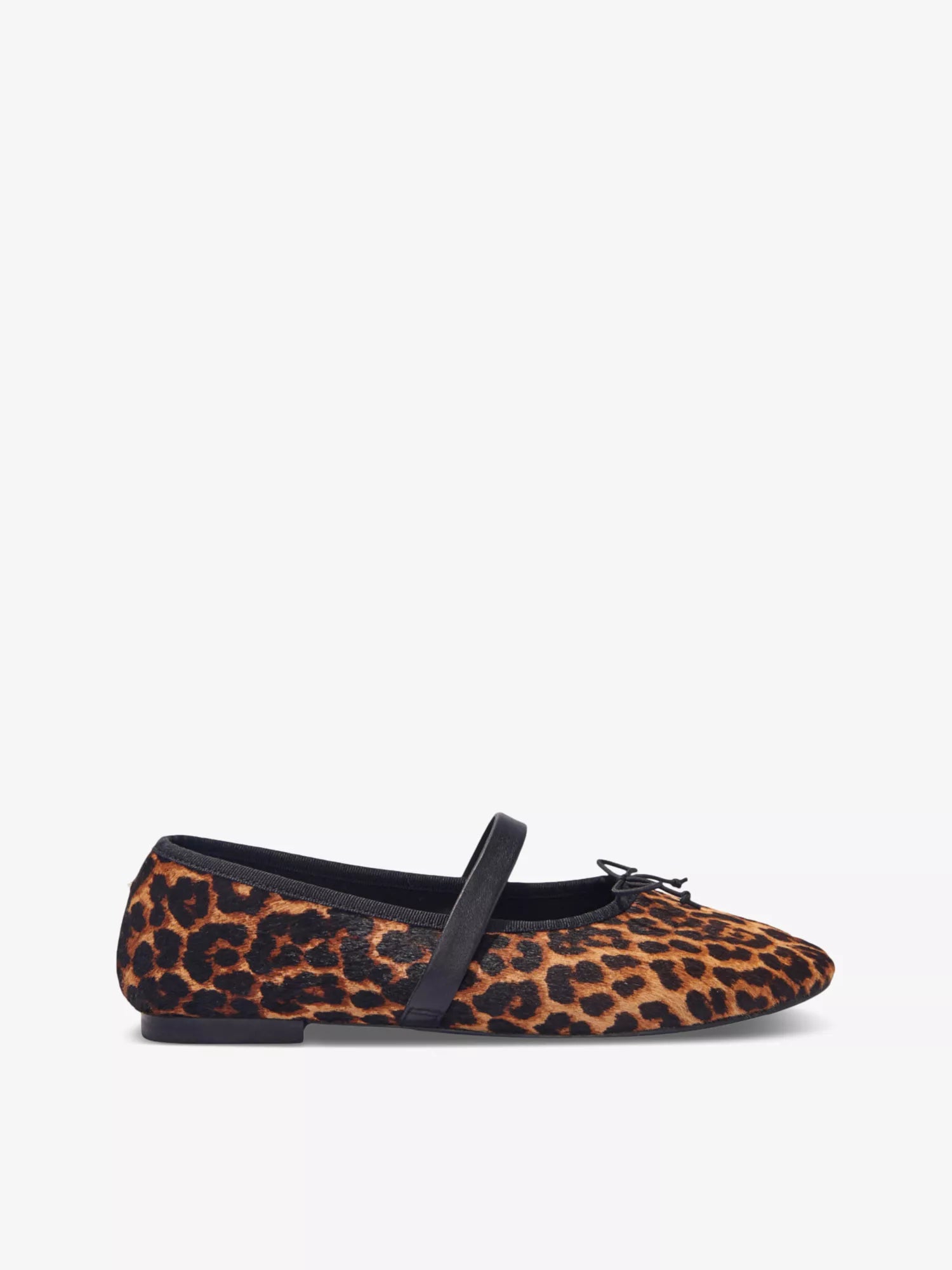 Maje Faby Leopard-Pattern Calf-Hair Ballerina Shoes