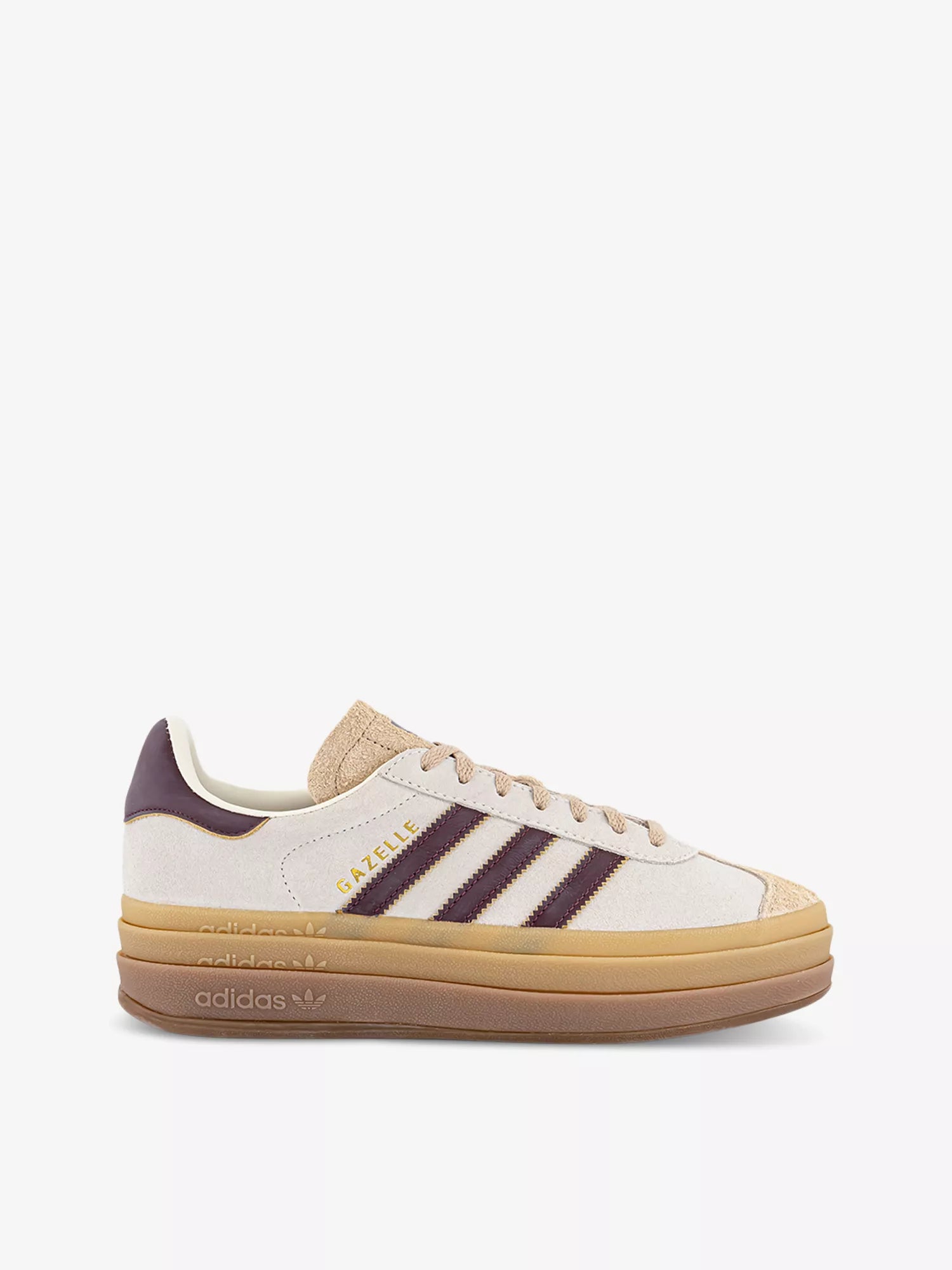 ADIDAS Gazelle Bold brand-stripe suede low-top trainers